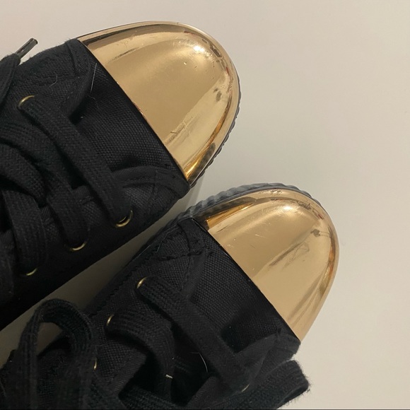 Jeffrey Campbell Hiya Gold Cap Platform High Tops - Picture 3 of 9